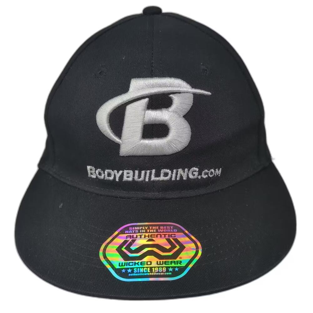 Wicked Wear Snapback Hat Black Gray Bodybuilding.com OS Embroidered Adjustable